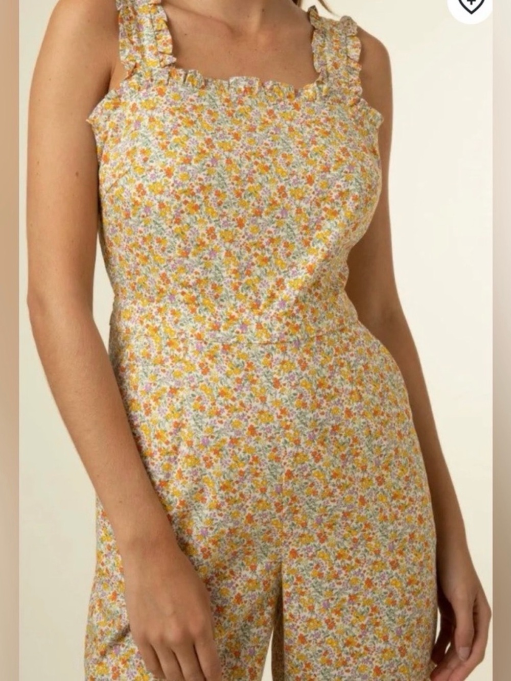FRNCH Paris Feminine Dainty Floral Jumpsuit Size M Cottagecore Gardencore